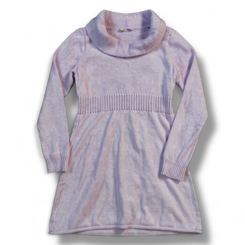 Lilac knit sweater dress with cowl neck Frenchi warm & cozy EUC